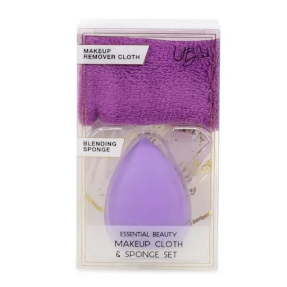 essential beauty Other - Purple Makeup Remover Cloth and Sponge Set